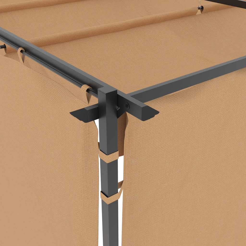 Pavillon mit Vorhängen 3x3 m Taupe Stahl
