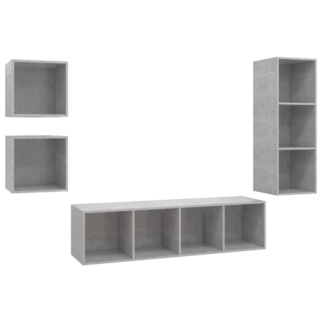 4-tlg. TV-Schrank-Set Weiß Holzwerkstoff