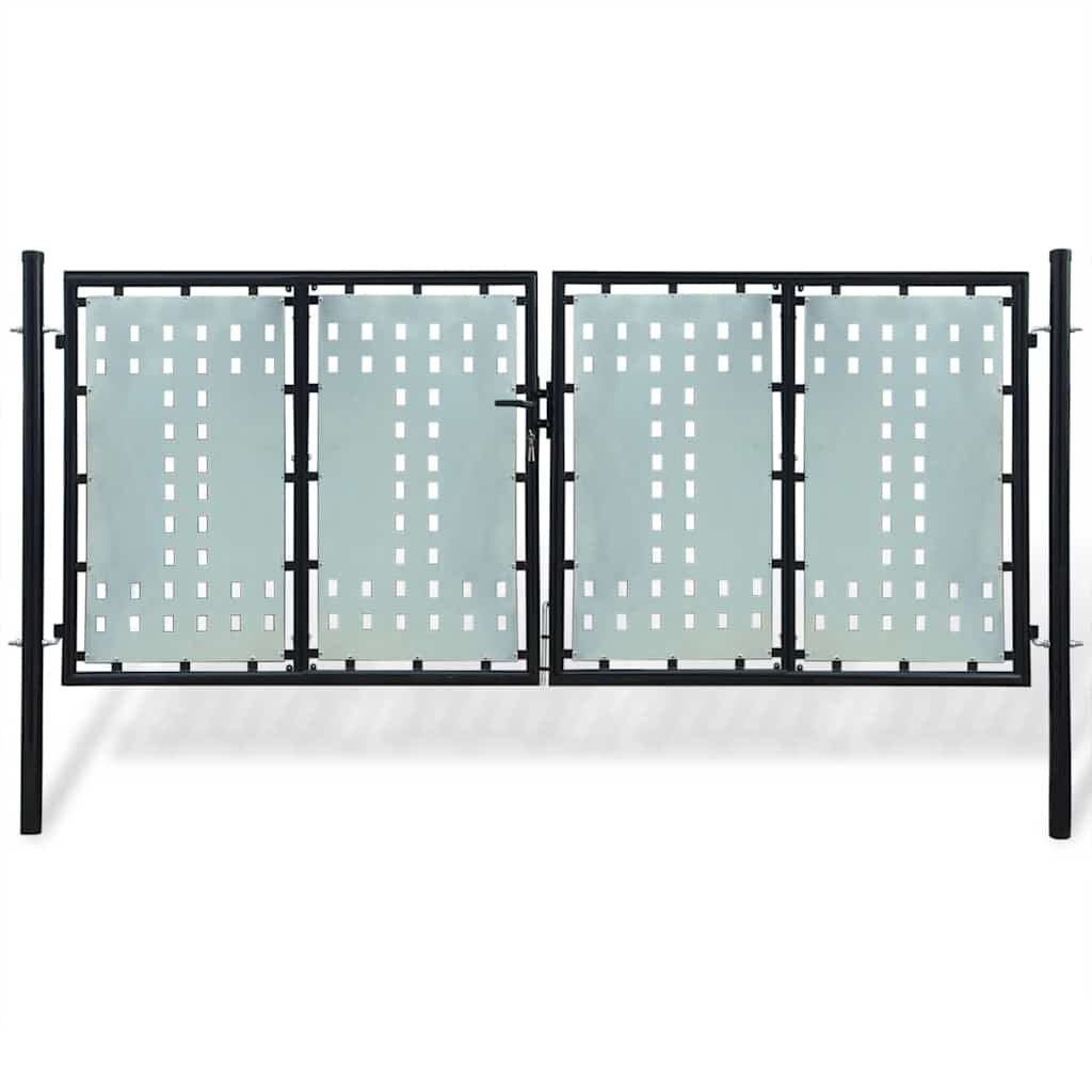 Schwarzes Einzeltor für Zäune 100 x 200 cm