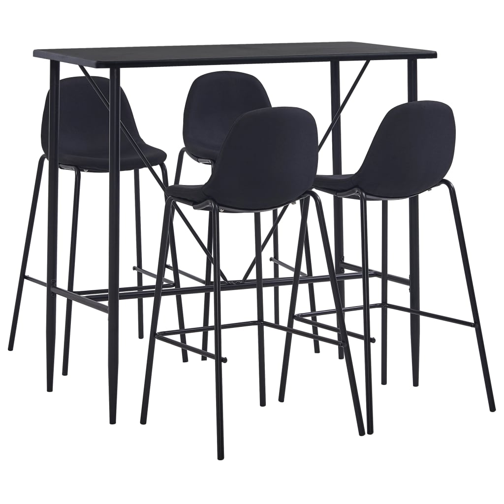 5-tlg. Bar-Set Stoff Dunkelgrau