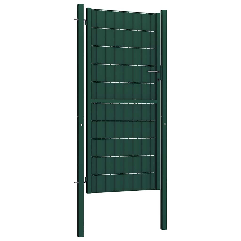 Zauntor aus PVC und Stahl 100 x 81 cm Grün