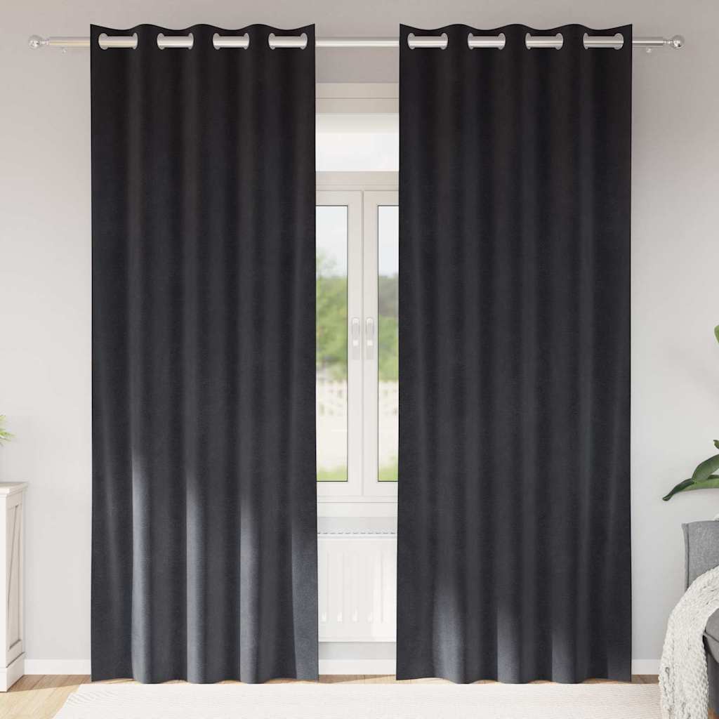 Verdunkelungsvorhänge 2 pcs Schwarz 140 x 140 cm Samt