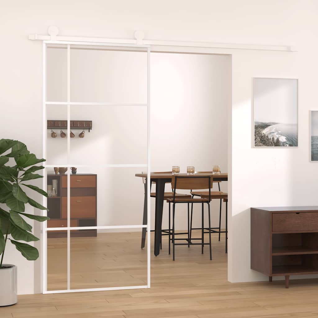 Schiebetür ESG-Glas und Aluminium 76x205 cm Schwarz