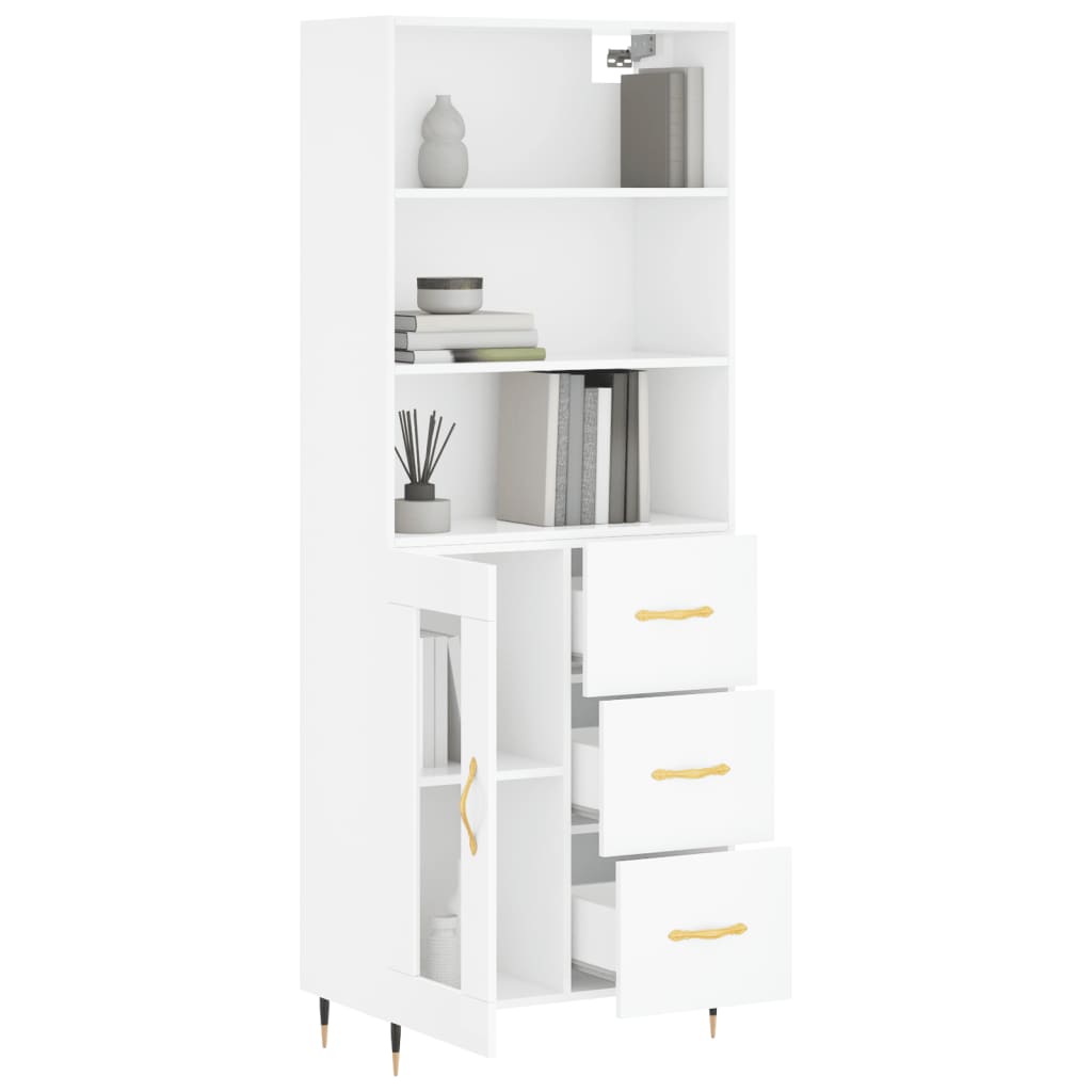 Highboard Betongrau 69,5x34x180 cm Holzwerkstoff