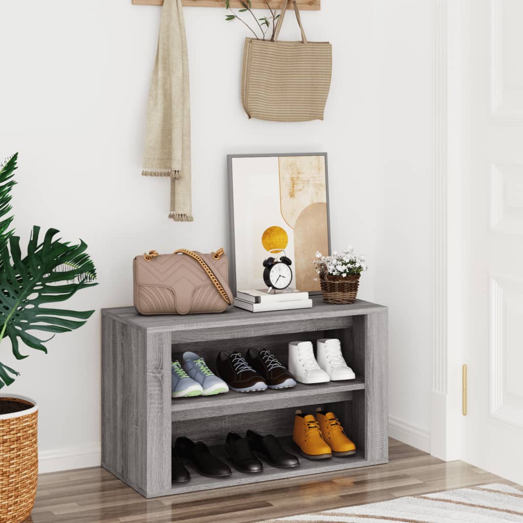 Schuhregal Weiß 75x35x45 cm Holzwerkstoff