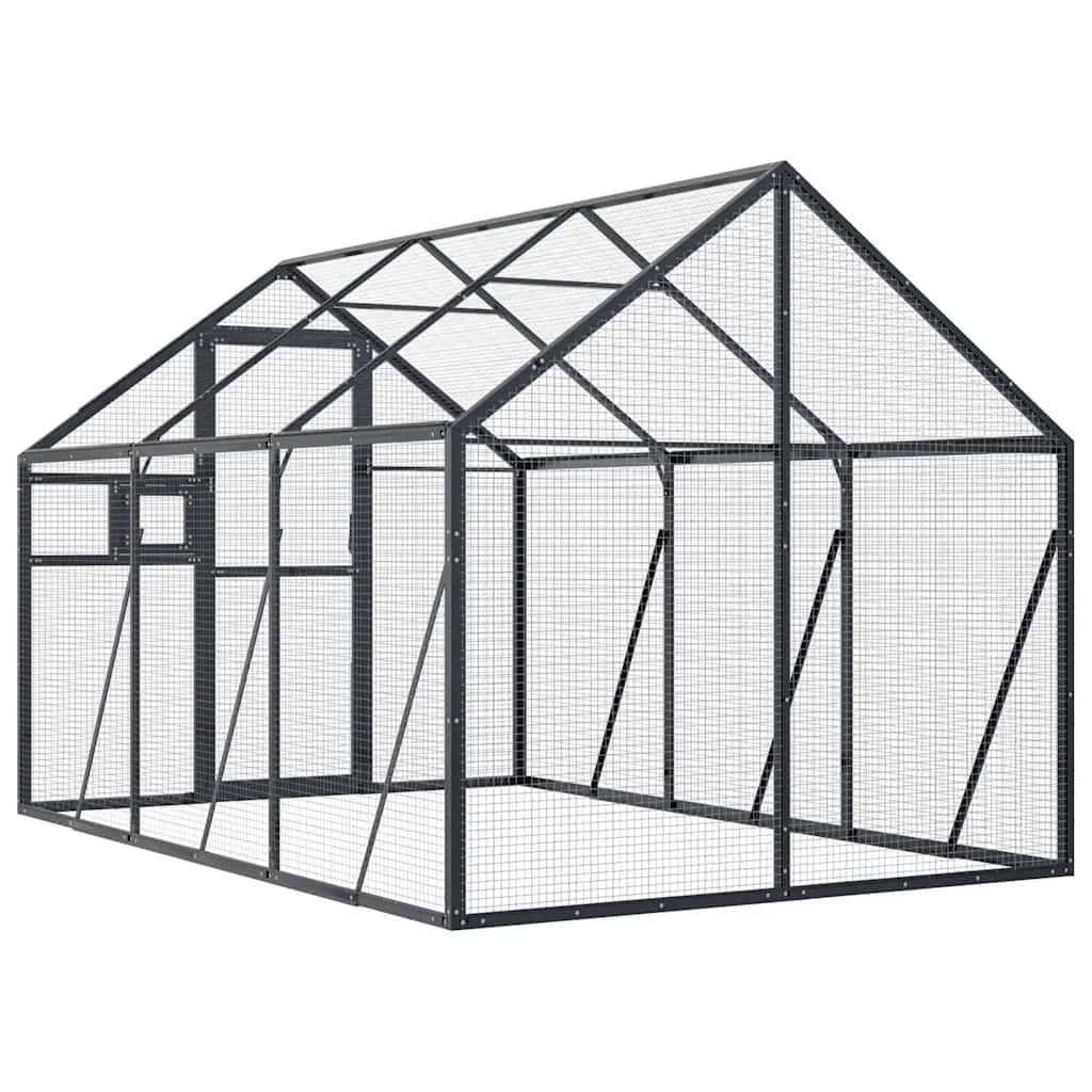 Voliere Anthrazit 179x100x185 cm Aluminium