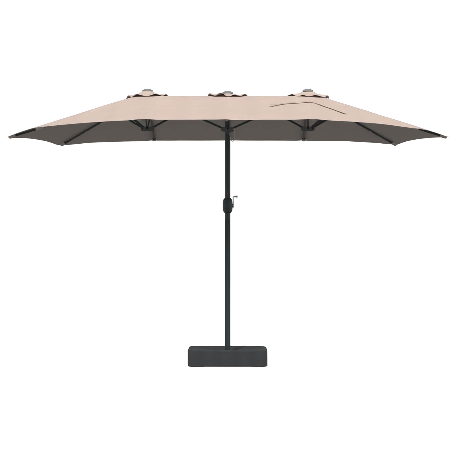 Garten-Sonnenschirm Sand und Anthrazit 385 x 209 x 244 cm