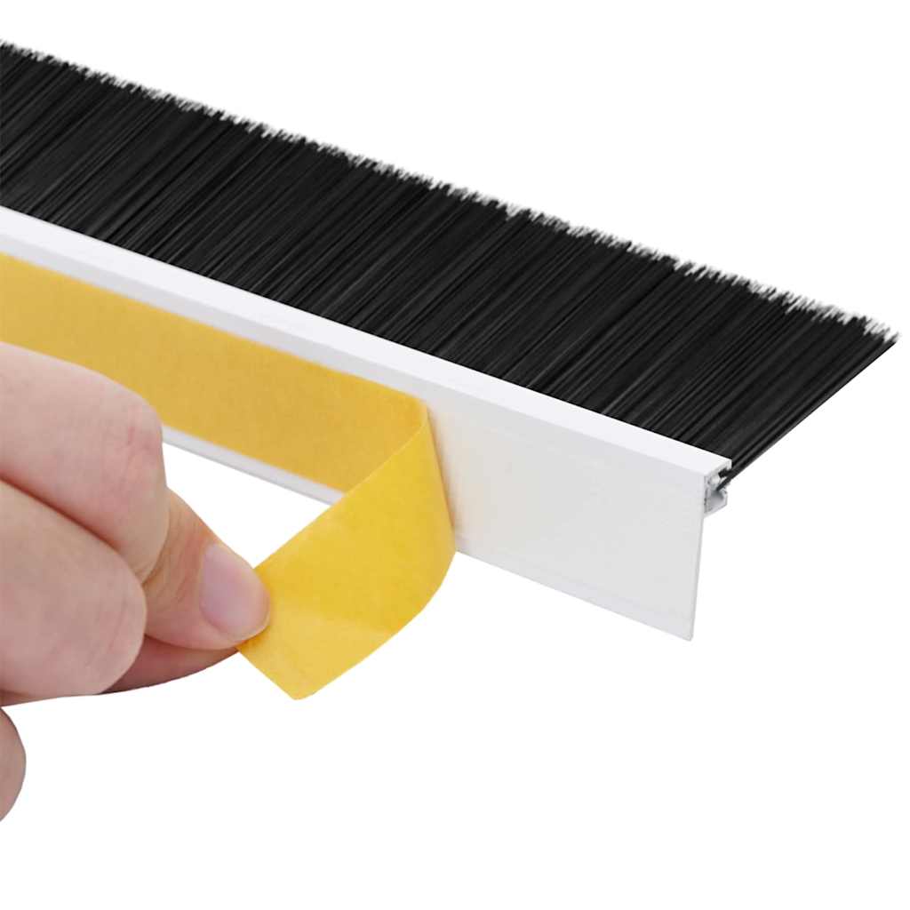 Selbstklebende Türbürstendichtungen 2 pcs Braun 100 cm