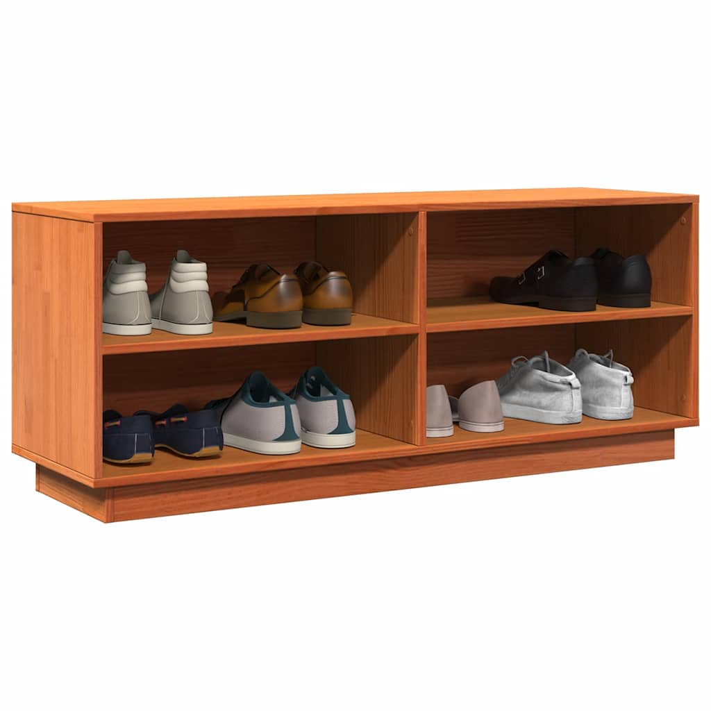Schuhregal 110x34x45 cm Massivholz Kiefer