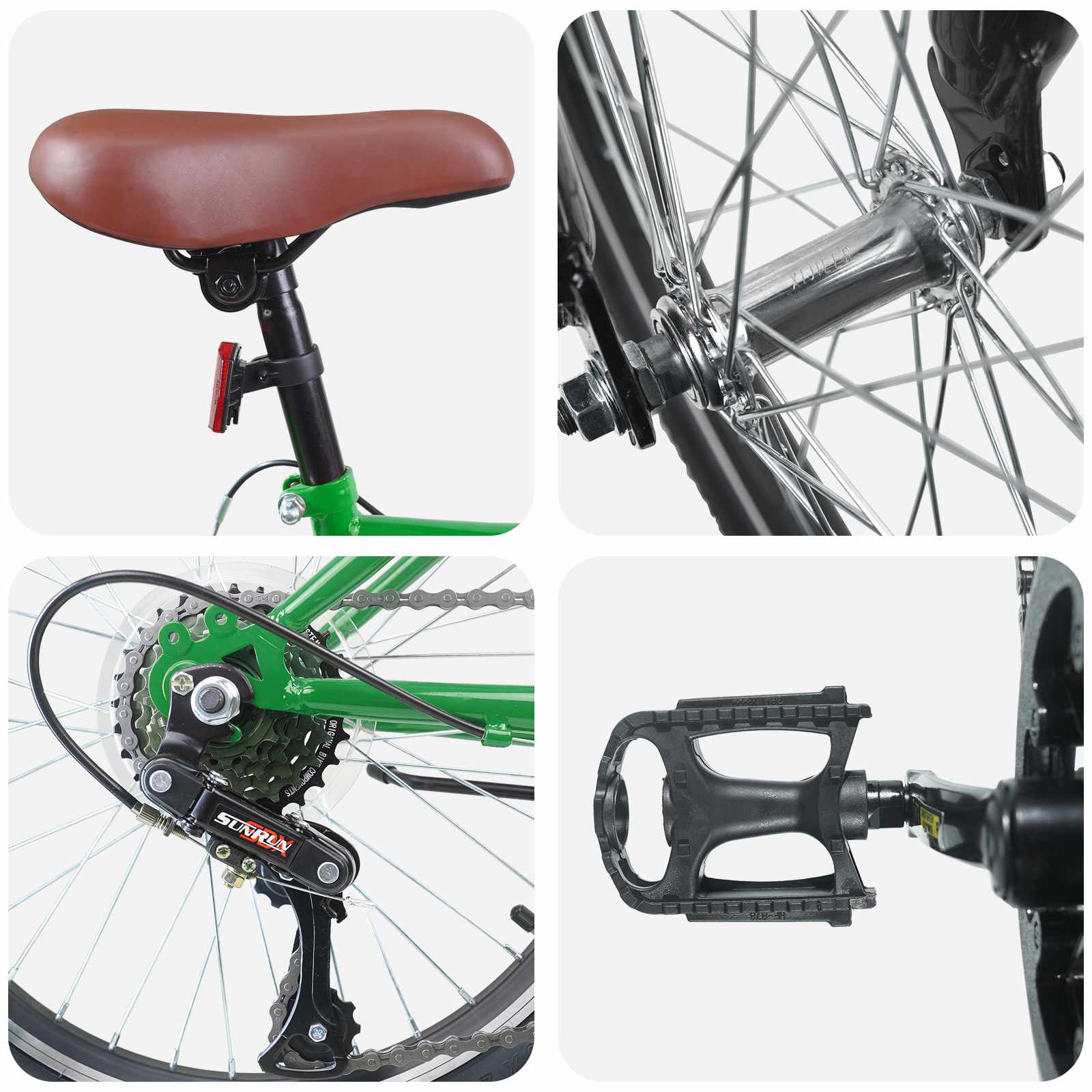 Kinderfahrrad 20 Zoll 6-Speed für 6-11 Jahre alt Schwarz