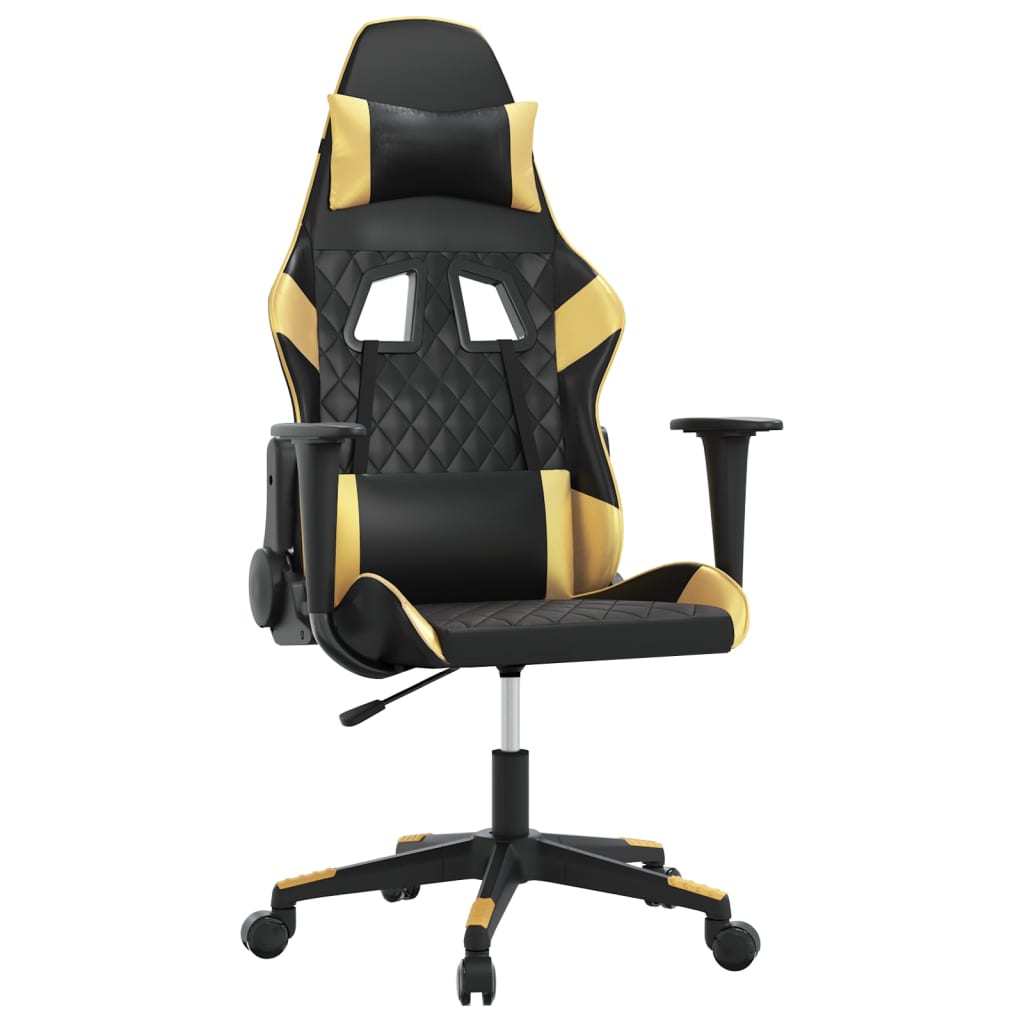 Gaming-Stuhl mit Massagefunktion Schwarz und Blau Kunstleder