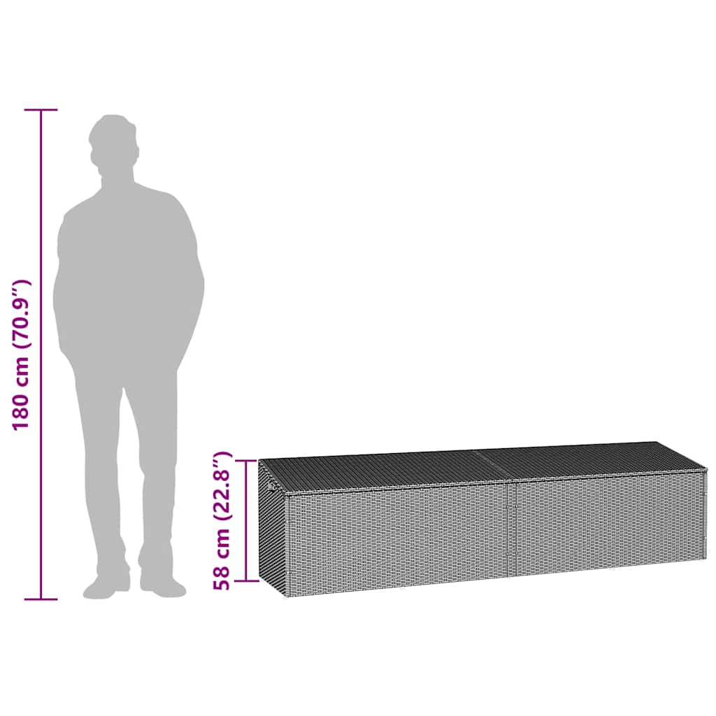 Garten-Aufbewahrungsbox Schwarz 110 x 50 x 58 cm Poly Rattan