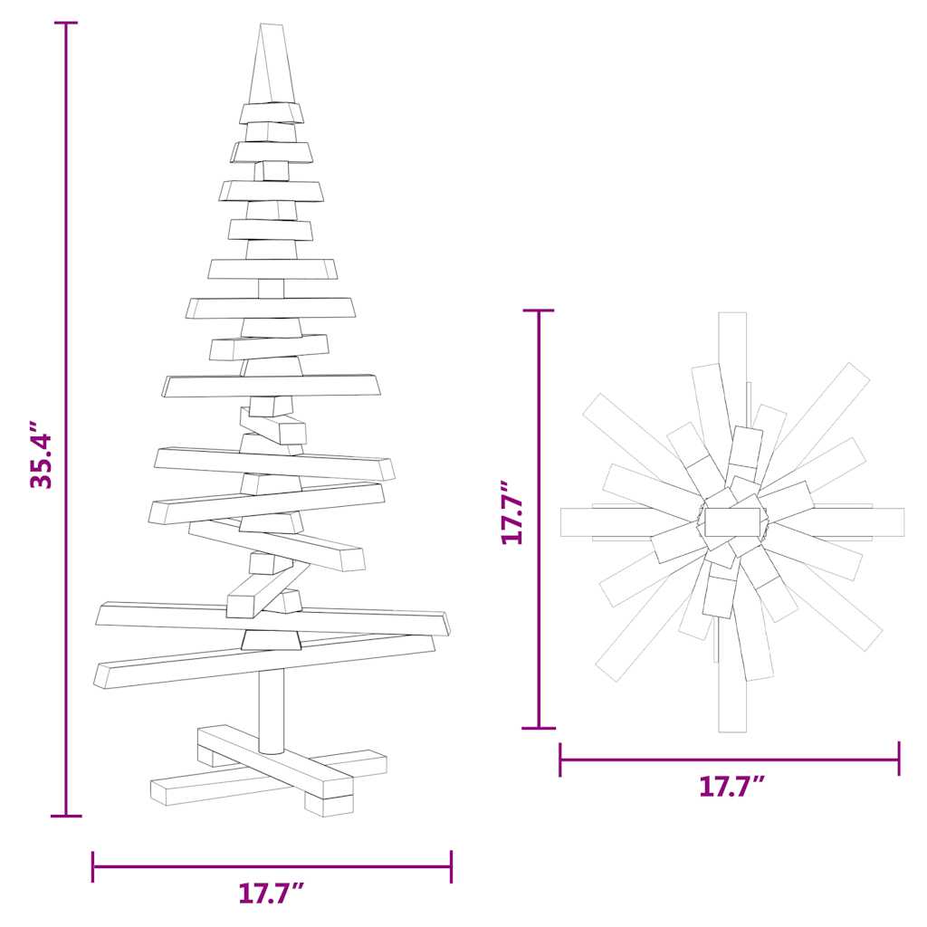 Weihnachtsbaum Holz zum Schmücken 60 cm Massivholz Kiefer