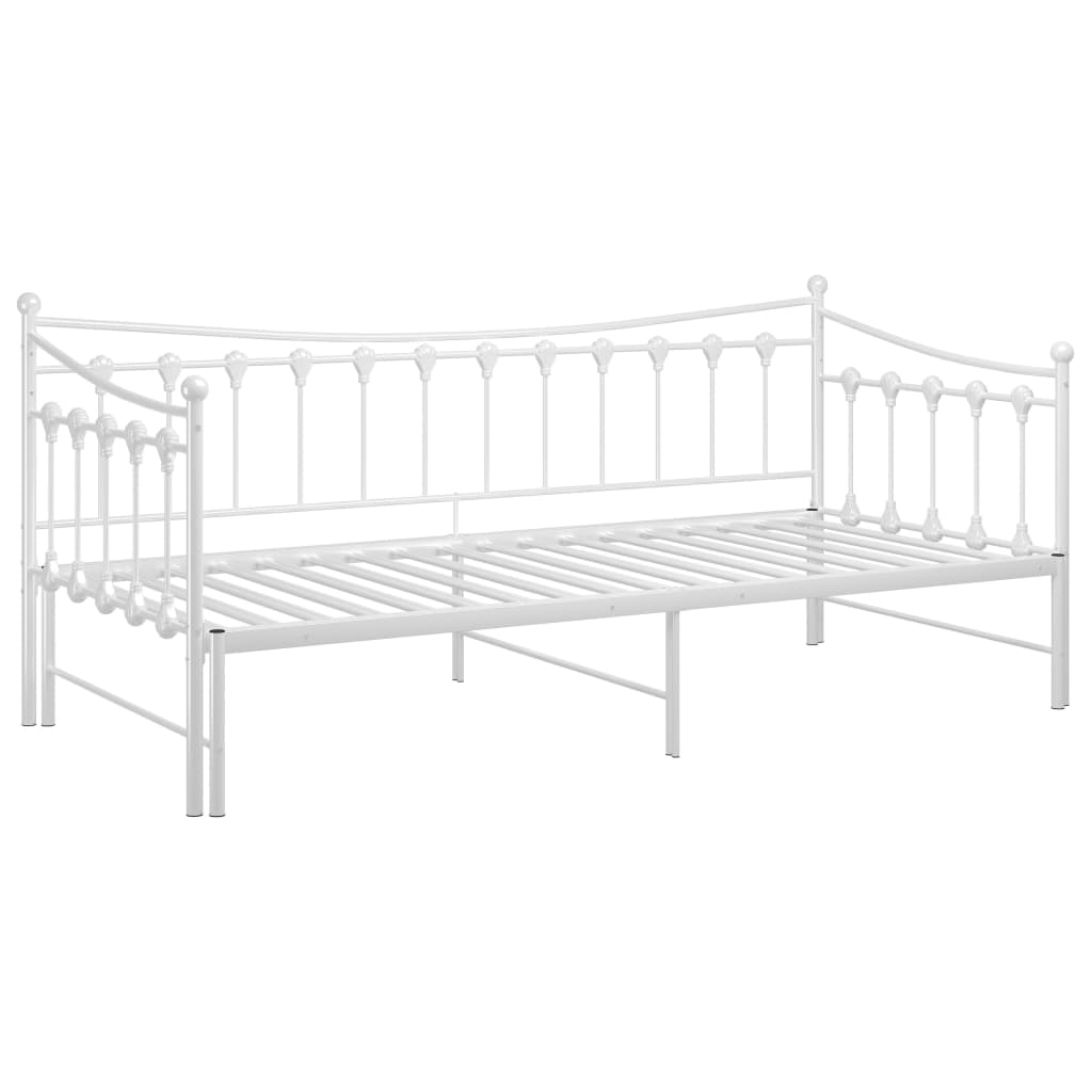 Ausziehsofa Bettgestell Schwarz Metall 90x200 cm