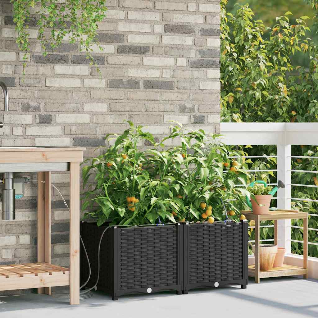 Garten-Pflanzgefäß 4 Stk. Braun 160 x 40 x 22 cm PP