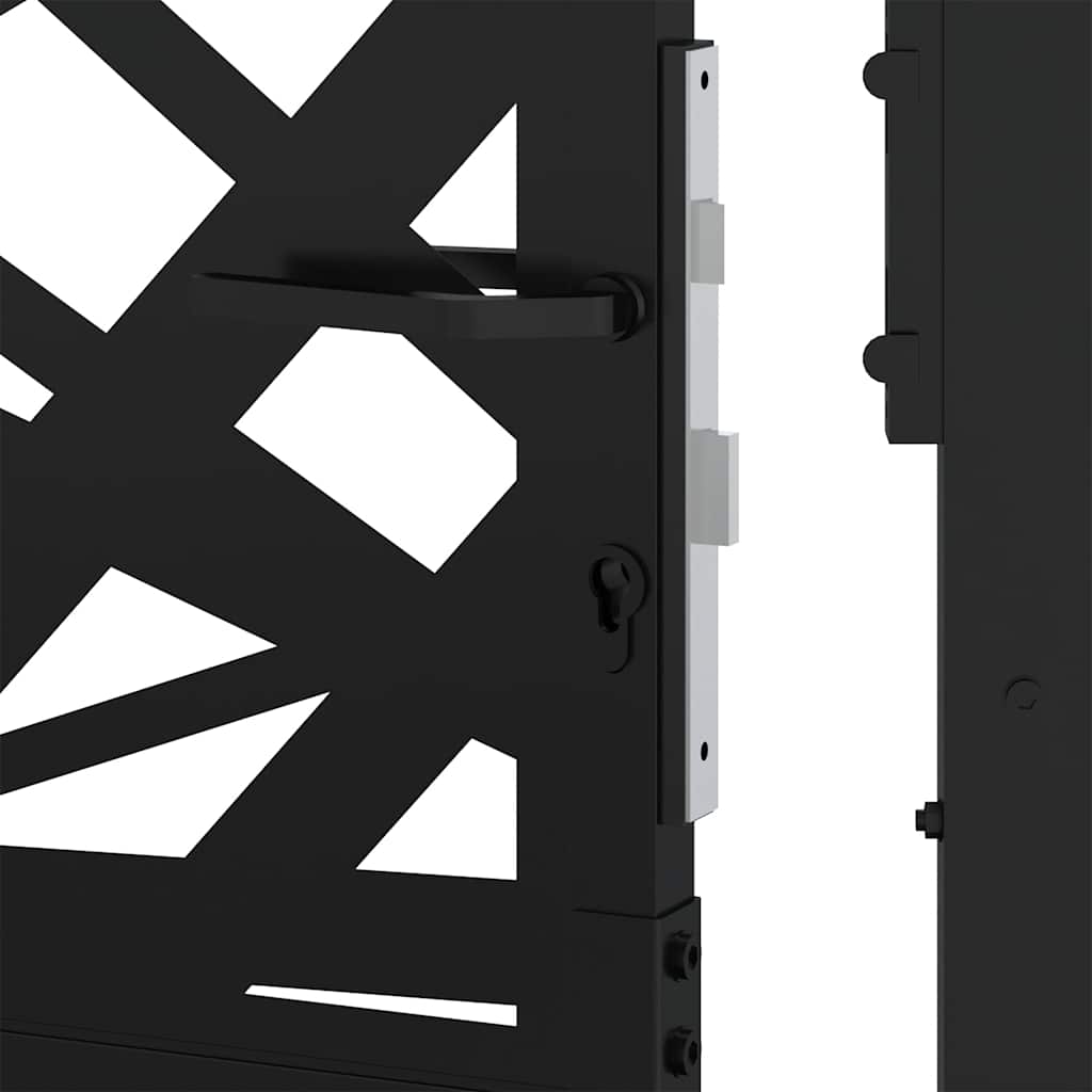 Gartentor Schwarz 100x100 cm Stahl Lichtdesign