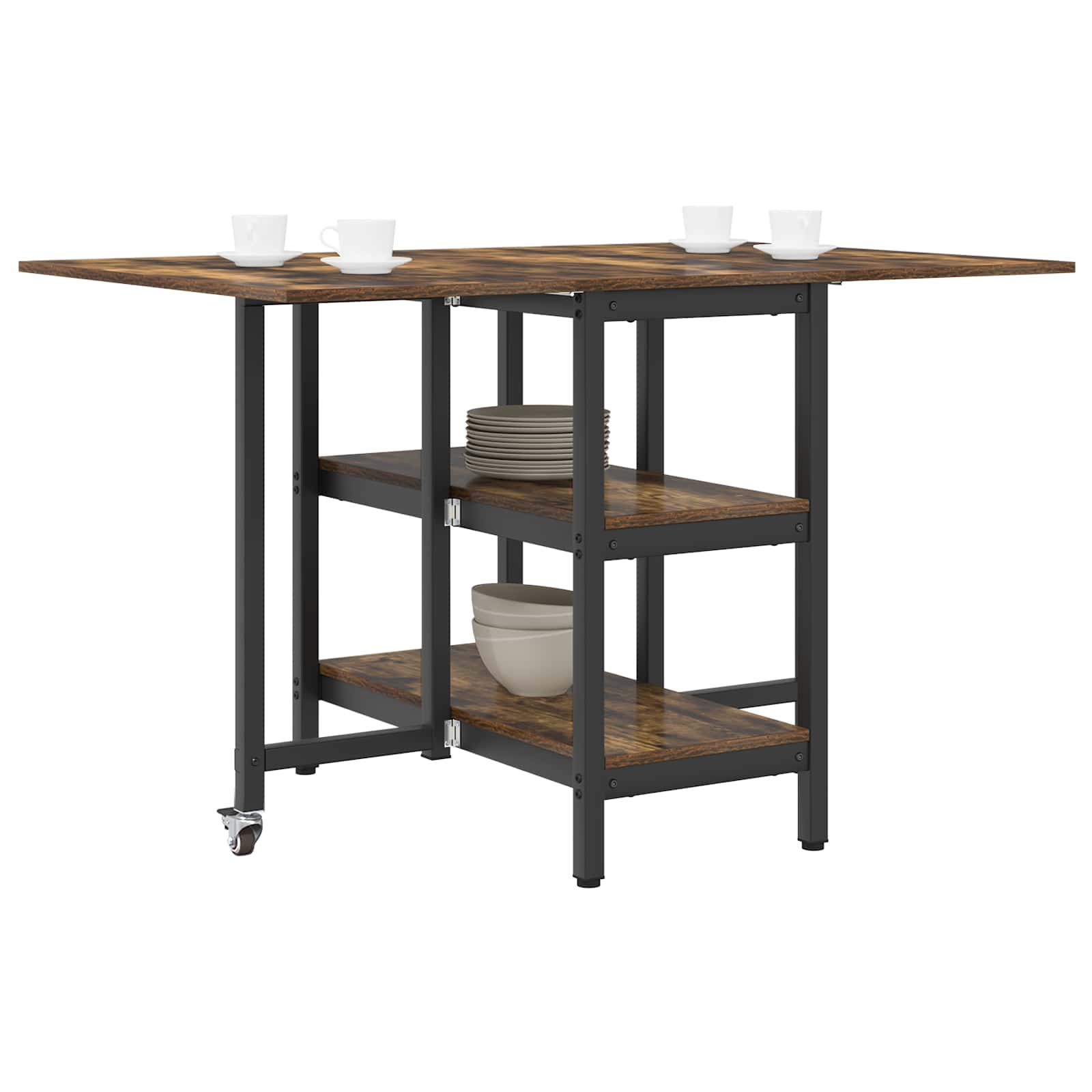 Esstisch 122 x 80 x 76,5 cm Holzwerkstoff Schwarze Eiche