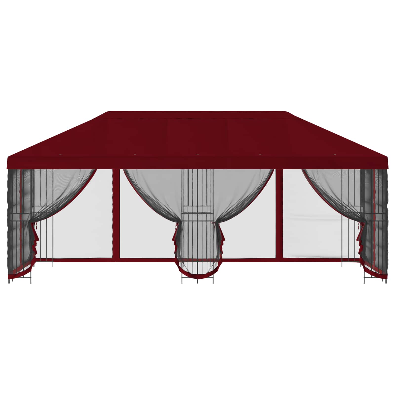Pavillon mit Seitenwänden 6 x 3 m Beige Polyester und Stahl 190