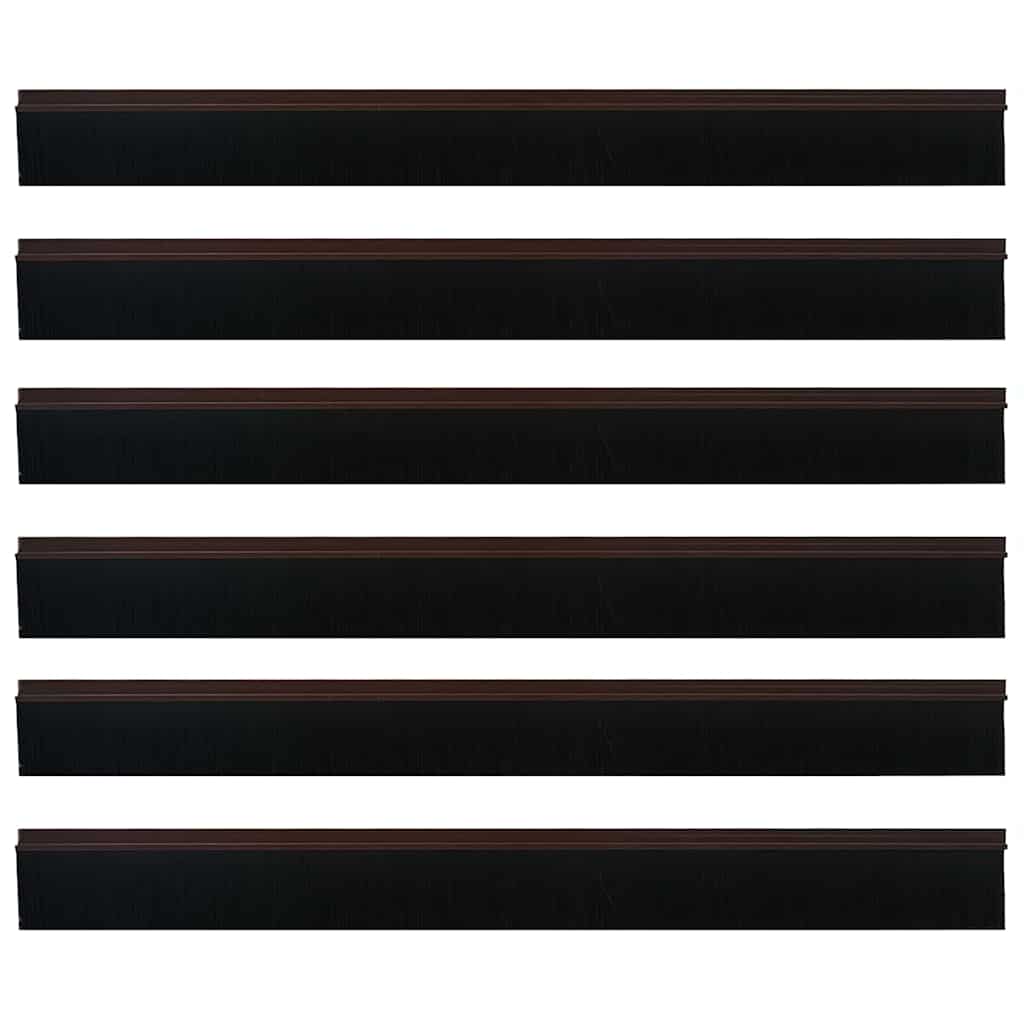 Selbstklebende Türbürstendichtungen 2 pcs Braun 100 cm