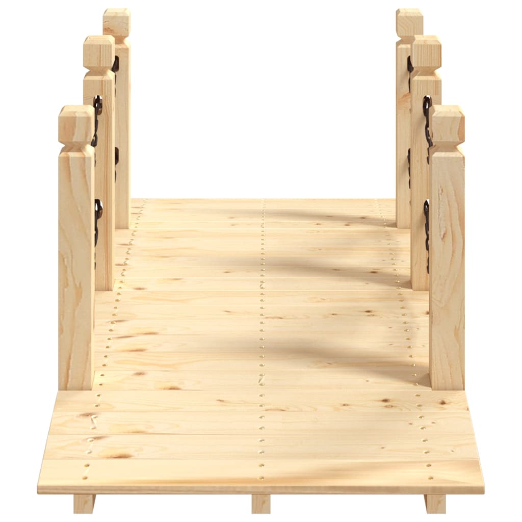 Gartenbrücke mit Geländer 150x67x56 cm Massivholz Fichte