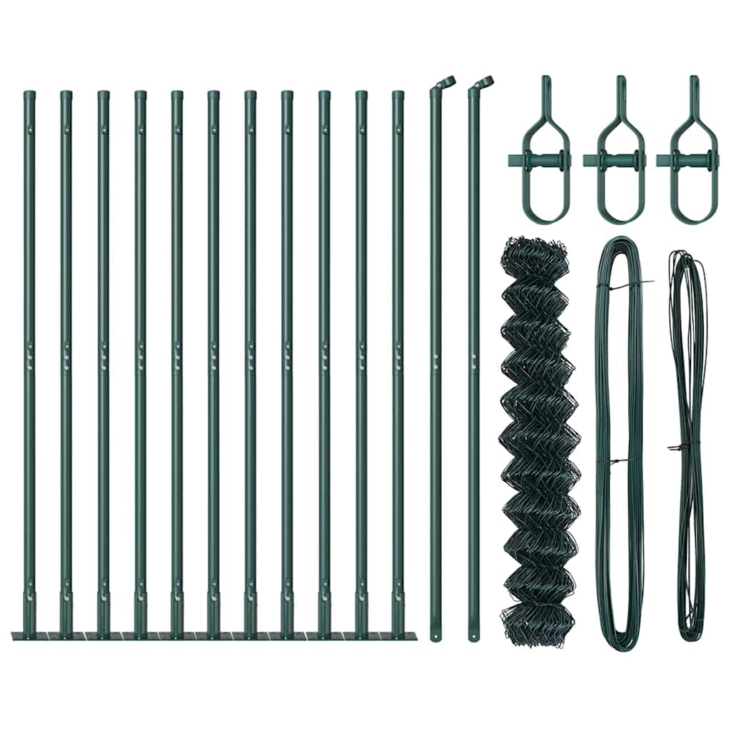 Outdoor Kettenglied-Zaun Erdfixierung 10 x 0,4 m Grün Netz