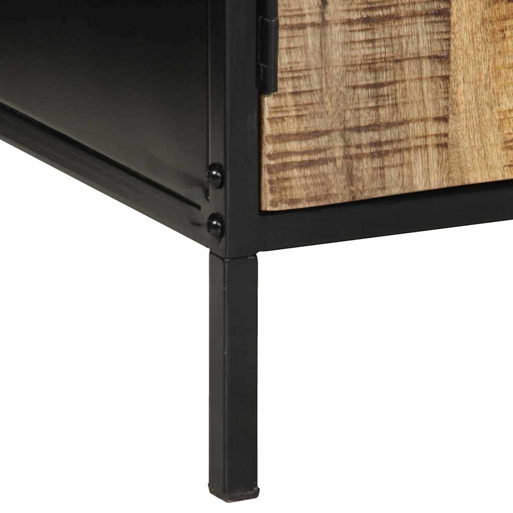 Nachttisch Braun und Schwarz 50 x 30 x 45 cm Massivholz Mango