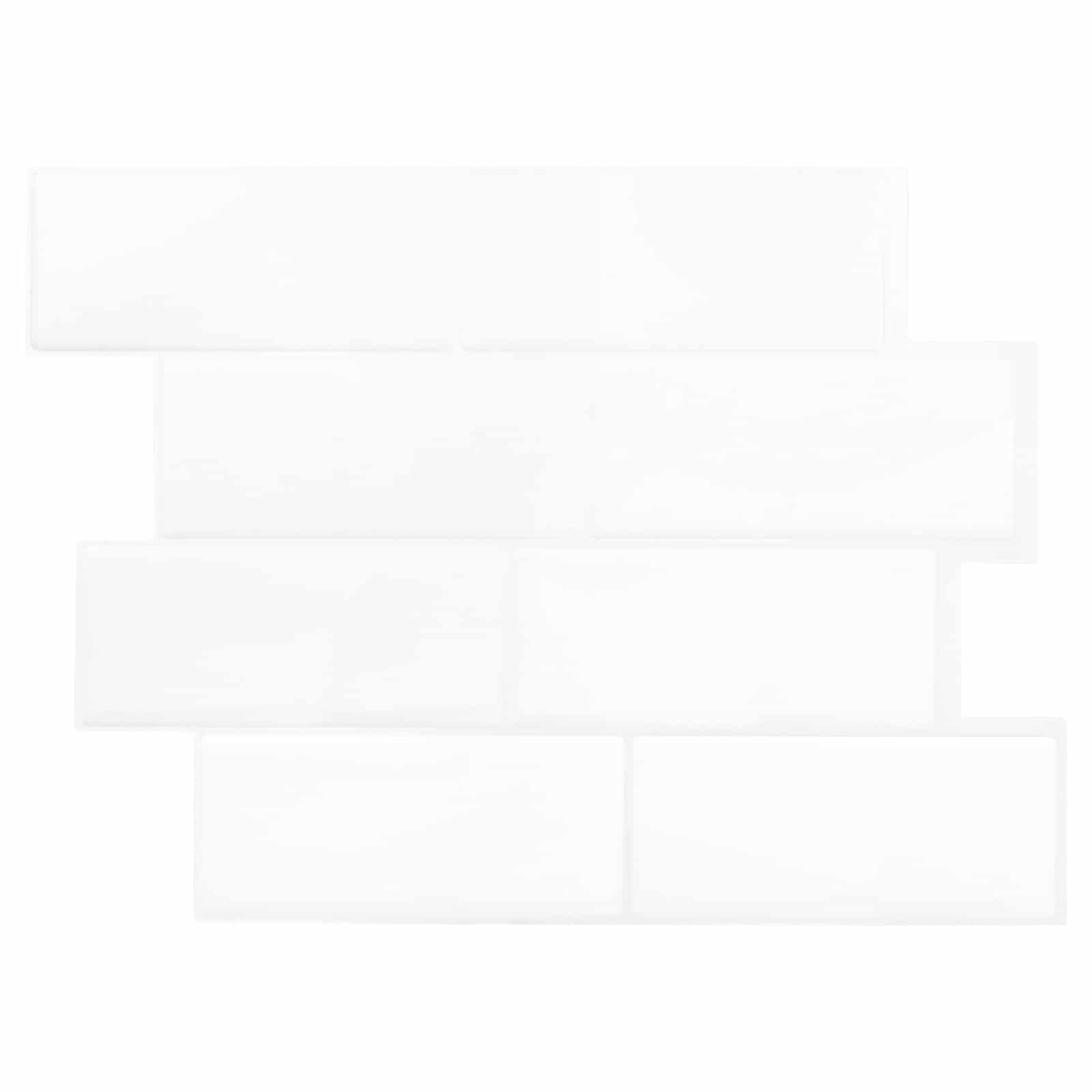 U-Bahn-Fliese 10 pcs Weiß Grau 29 x 21 cm Polyurethan und PET