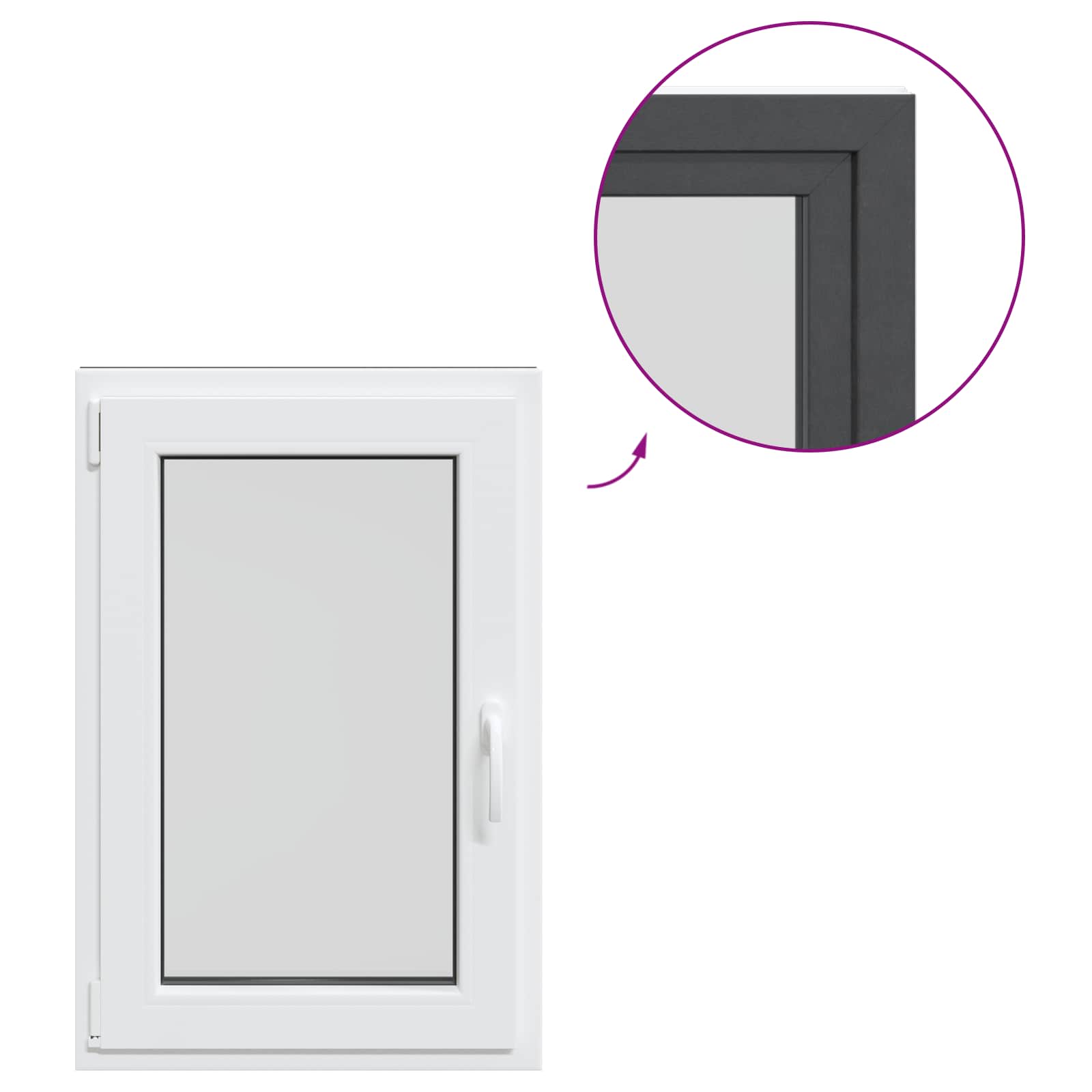 Kellerfenster RISOR 50 x 50 cm PVC und Glas Weiß