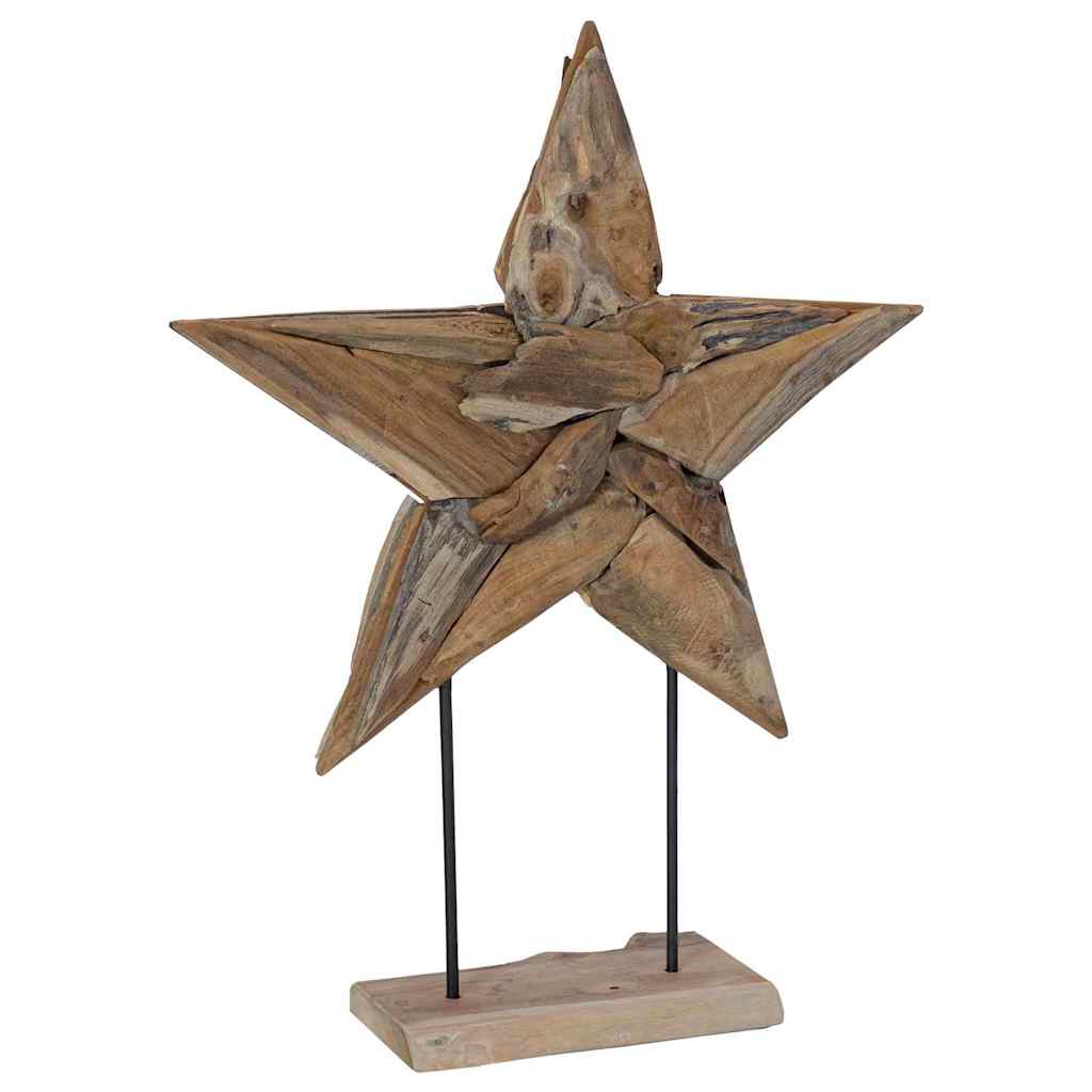 Weihnachtsstern Braun 31 x 15 x 46 cm Massivholz Teak