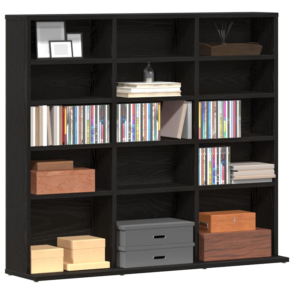 CD Regal Schwarz Eichen-Optik 101 x 23 x 177,5 cm Holzwerkstoff