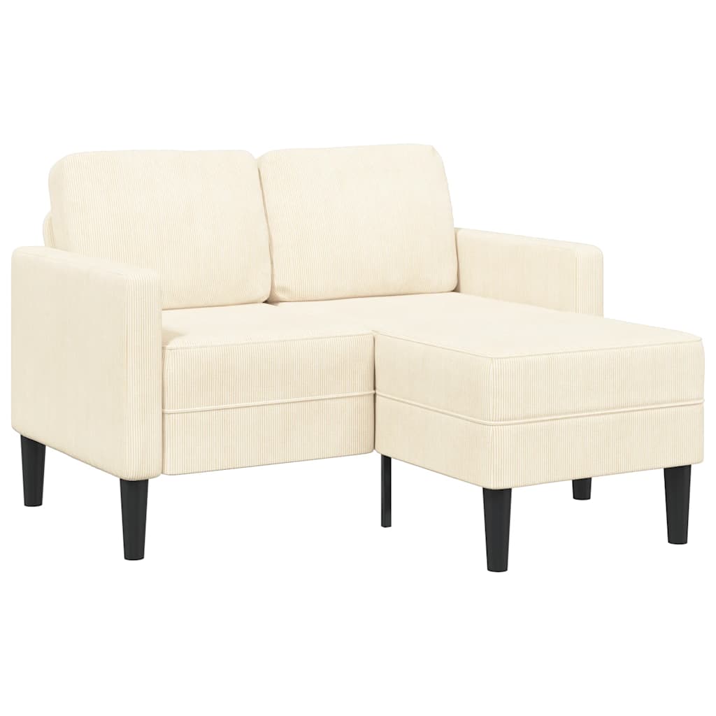 2-Sitzer-Sofa mit Chaiselongue L-Form Hellgrau 125 cm Leinen