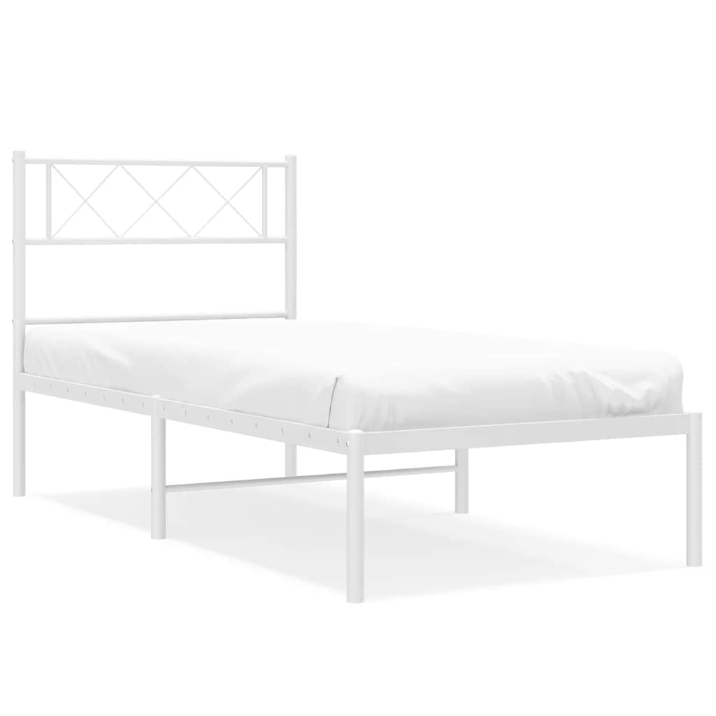 Bettgestell mit Kopfteil Metall Schwarz 100x190 cm