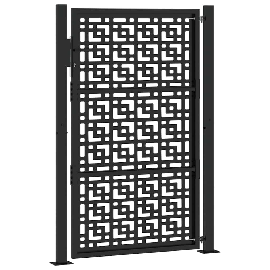 Gartentor Schwarz 100x100 cm Stahl Lichtdesign