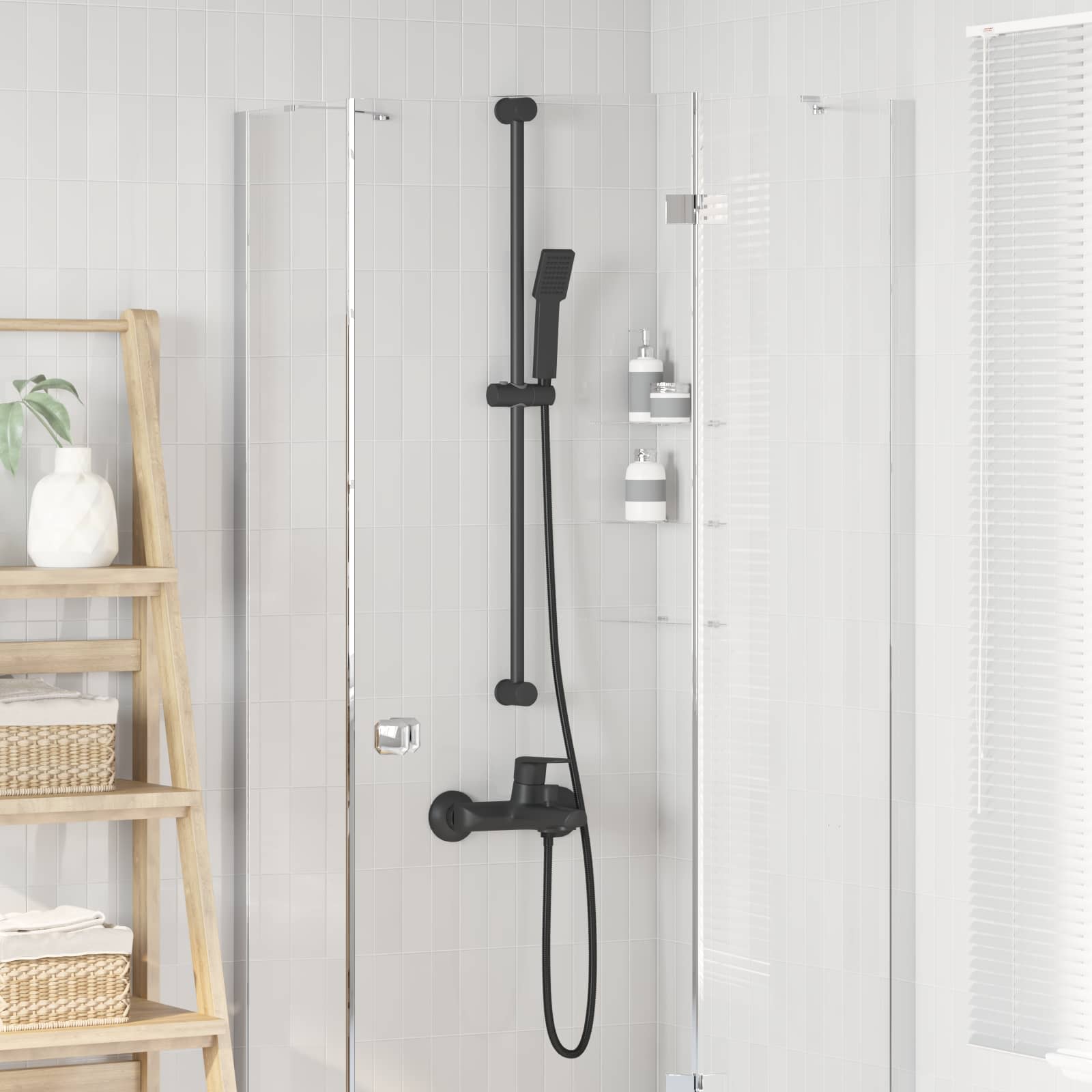 Duschsystem-Set Chrom 70 cm Edelstahl