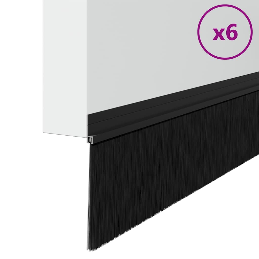Selbstklebende Türbürstendichtungen 2 pcs Braun 100 cm