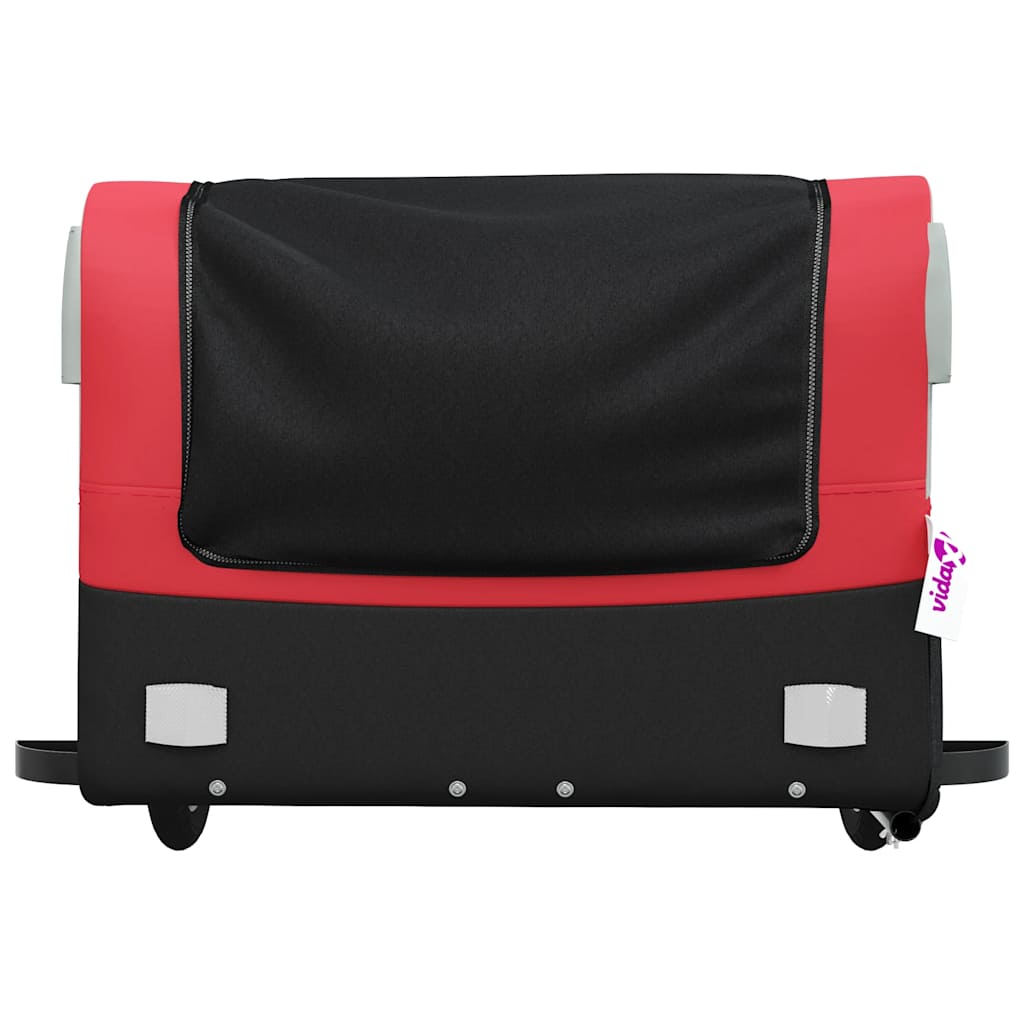 Fahrradanhänger Schwarz und Rot 30 kg Eisen