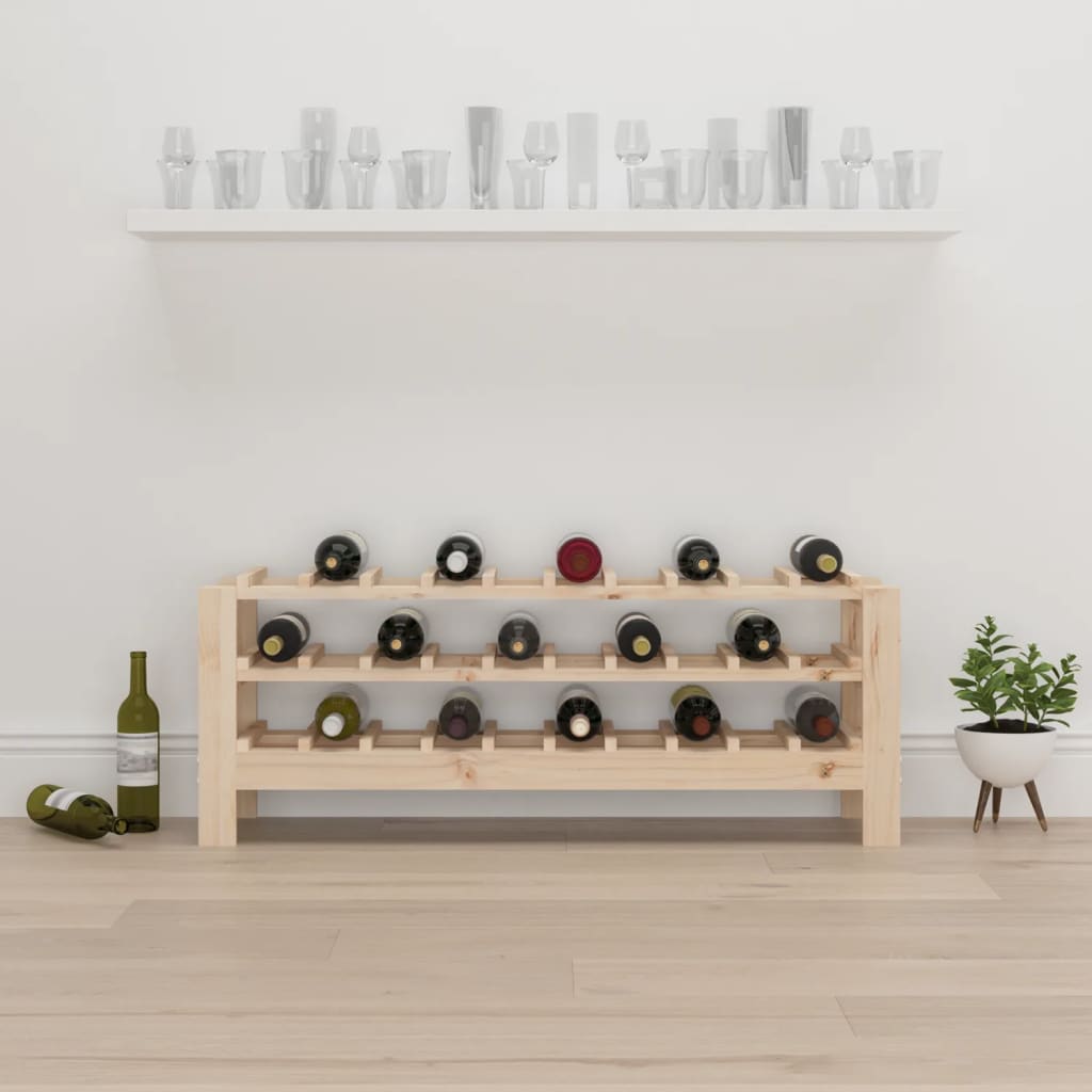 Weinregal 109,5x30x107,5 cm Massivholz Kiefer