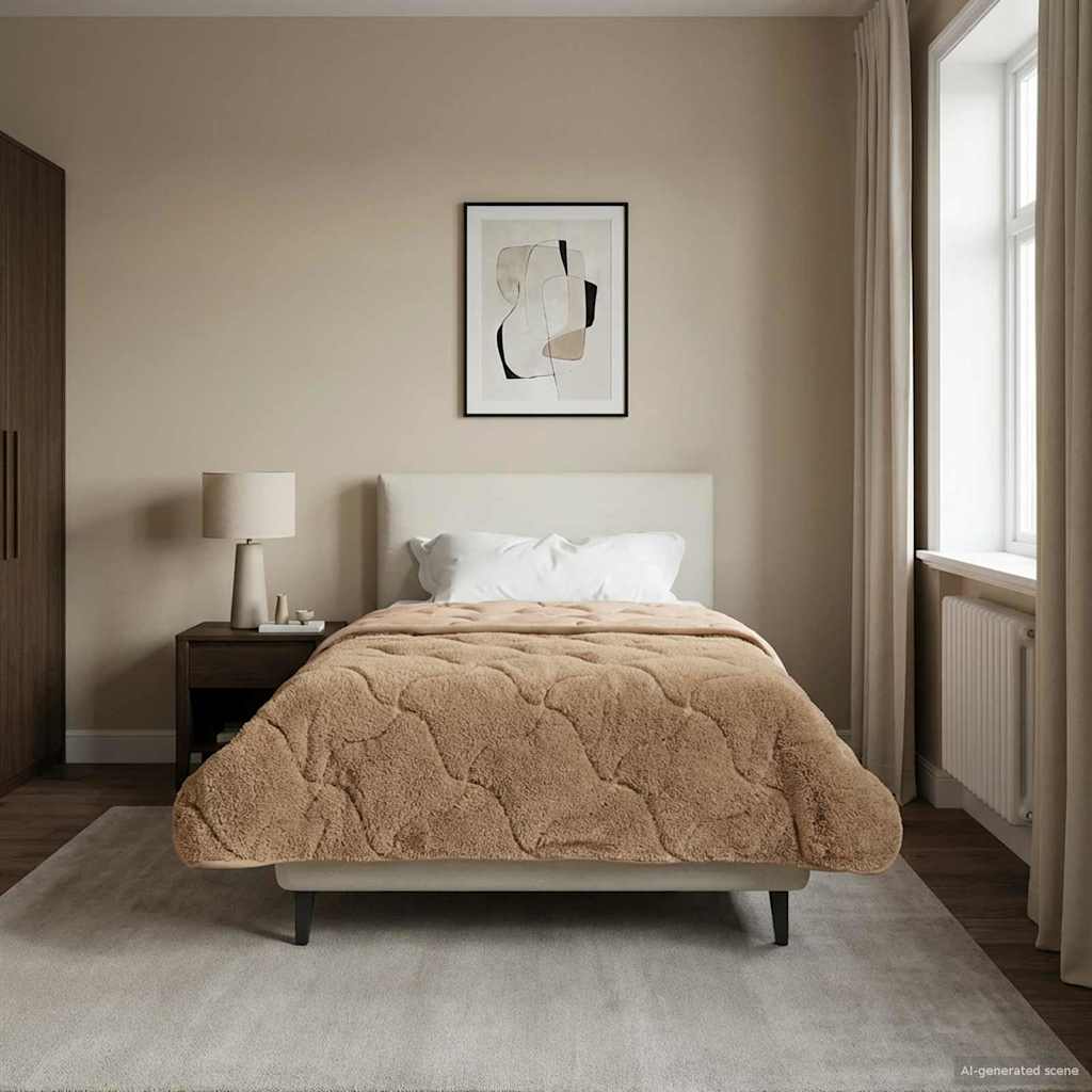 Sommerdecke Anthrazit 135 x 200 cm Mikrofaser und Teddy-Fleece