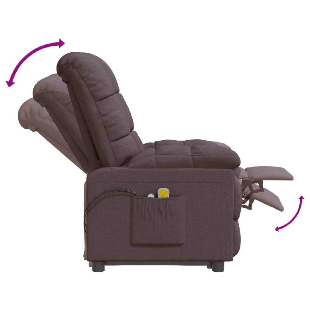 Massagesessel Elektrisch Dunkelgrau Stoff