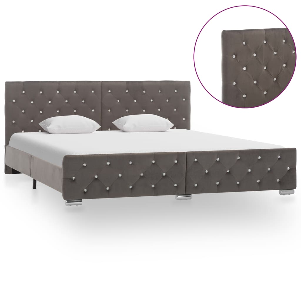 Bettgestell Grau Samt 120x200 cm