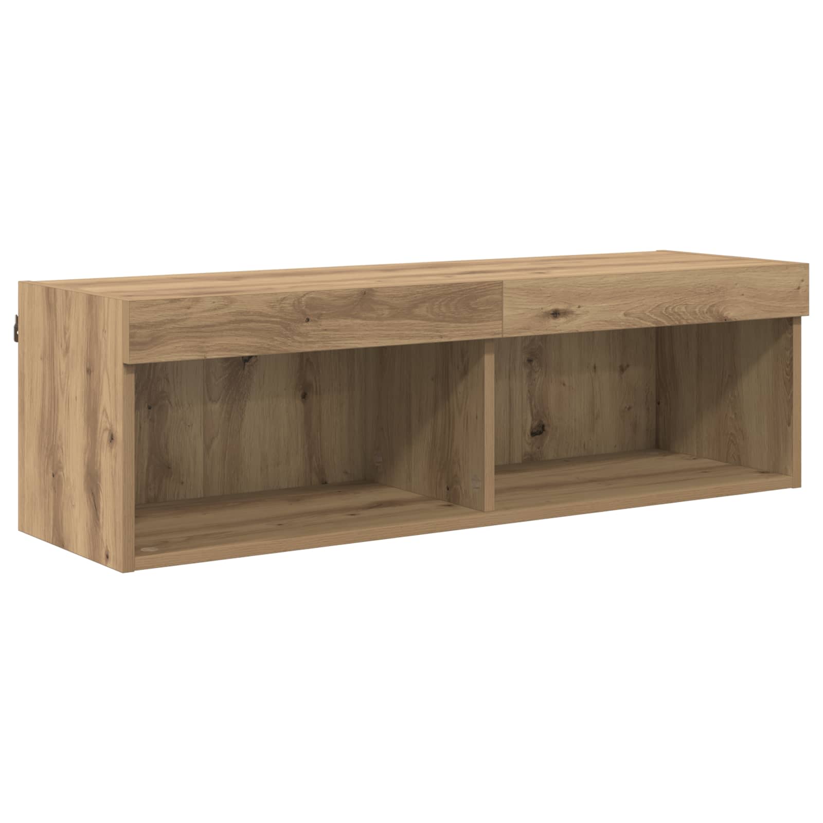 5-tlg. Wohnwand mit LED-Beleuchtung Weiß Holzwerkstoff