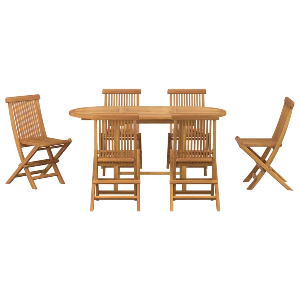 Garten Essgruppe 5 pcs Braun Massivholz Teak