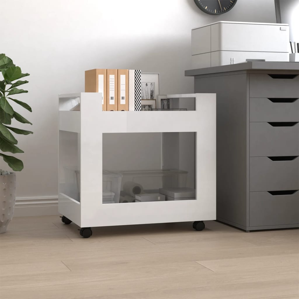 Bürowagen Weiß 60x45x60 cm Holzwerkstoff