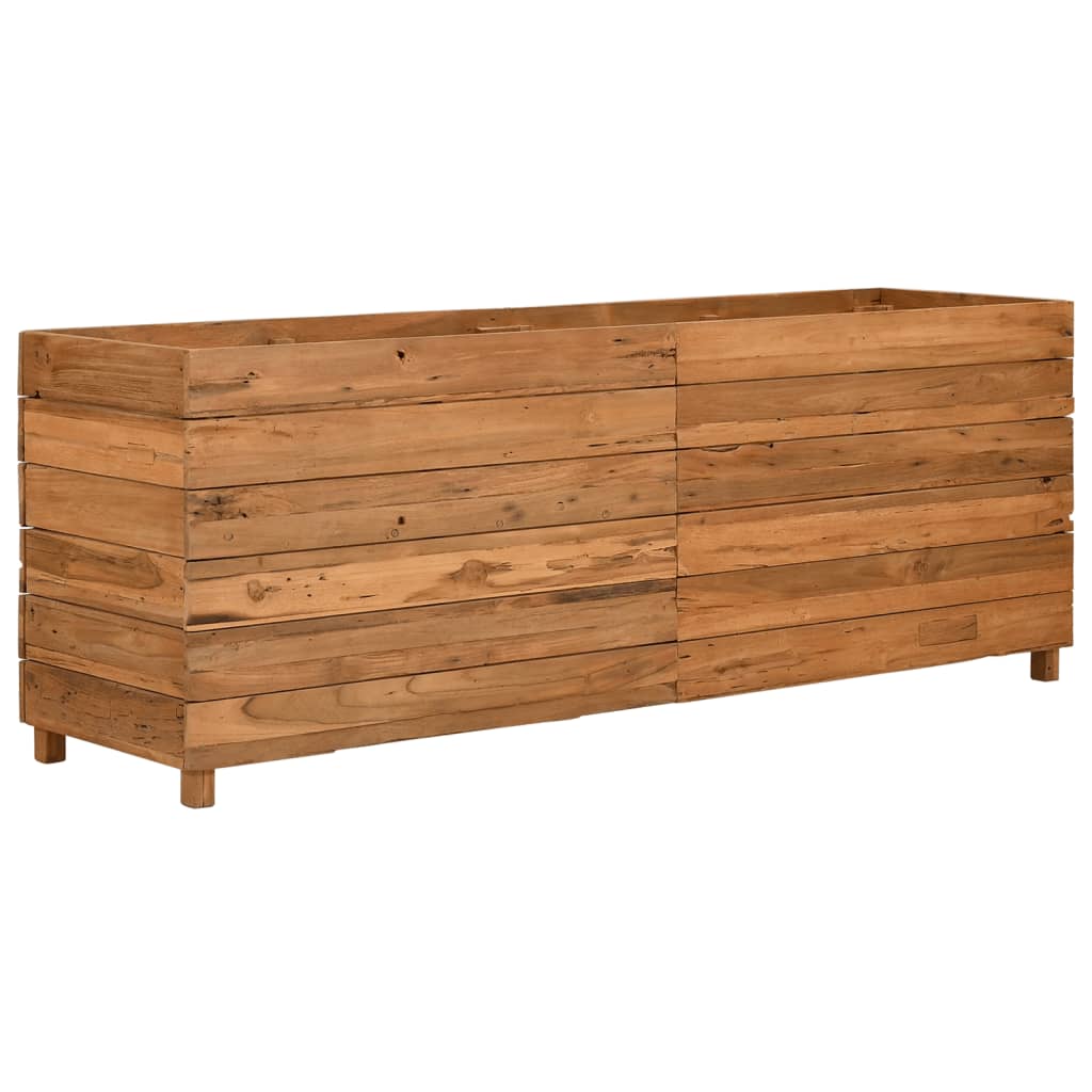 Hochbeet 100x40x72 cm Teak Altholz und Stahl