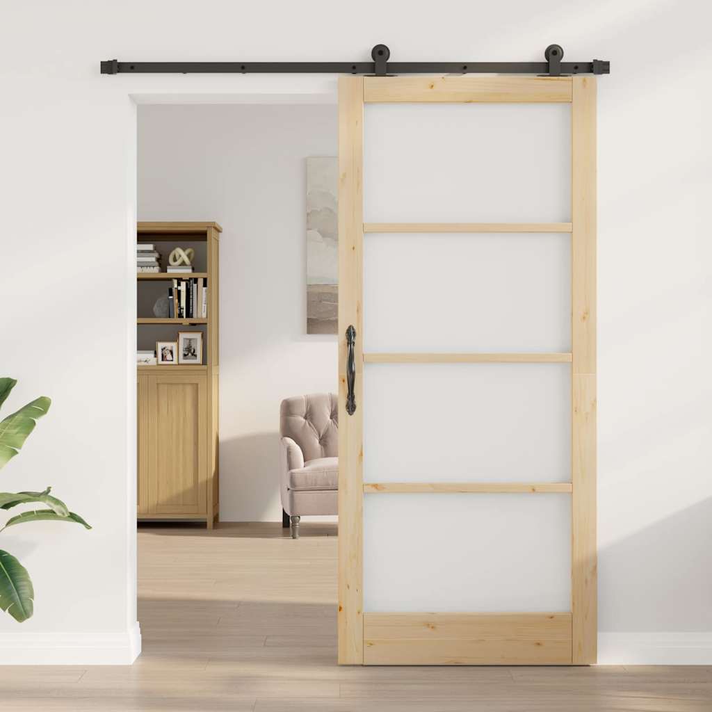 Schiebetür ORKDAL Natürlich und Schwarz 61 x 198,5 cm
