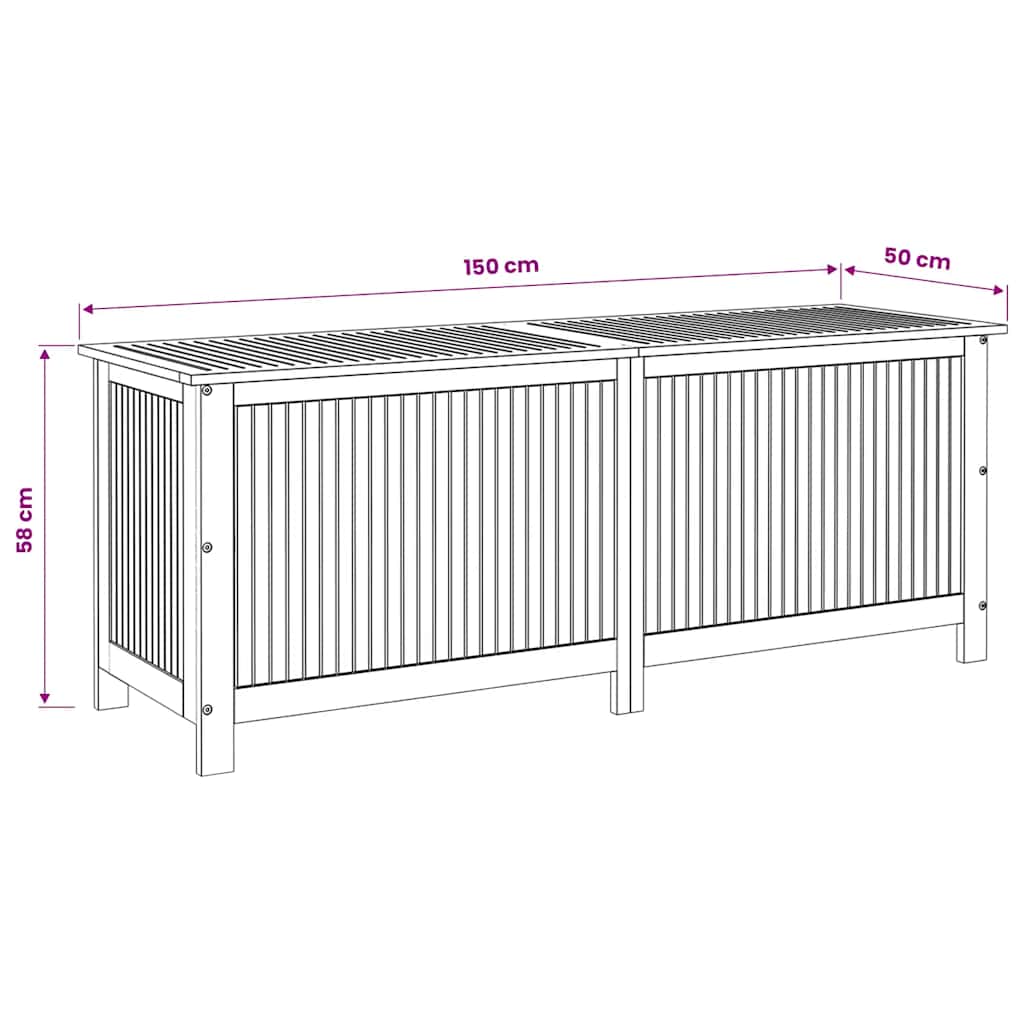 Gartenbox 90x50x58 cm Massivholz Akazie