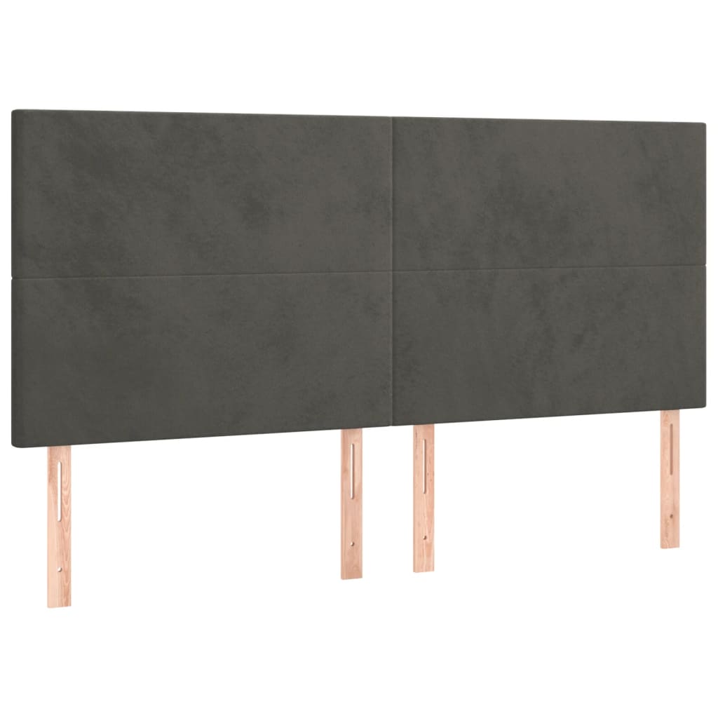 Kopfteil Hellgrau 80x5x118/128 cm Samt