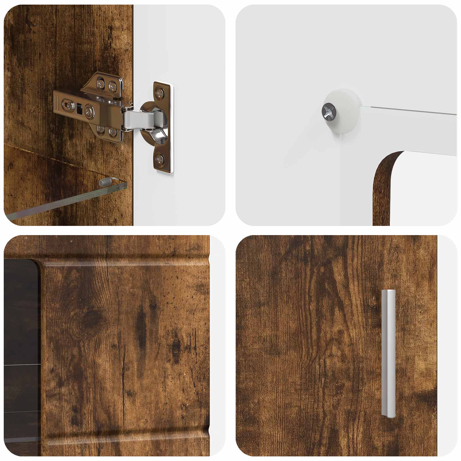 Highboard mit Regal FLORIN Weiß 60 x 35 x 182 cm Holzwerkstoff