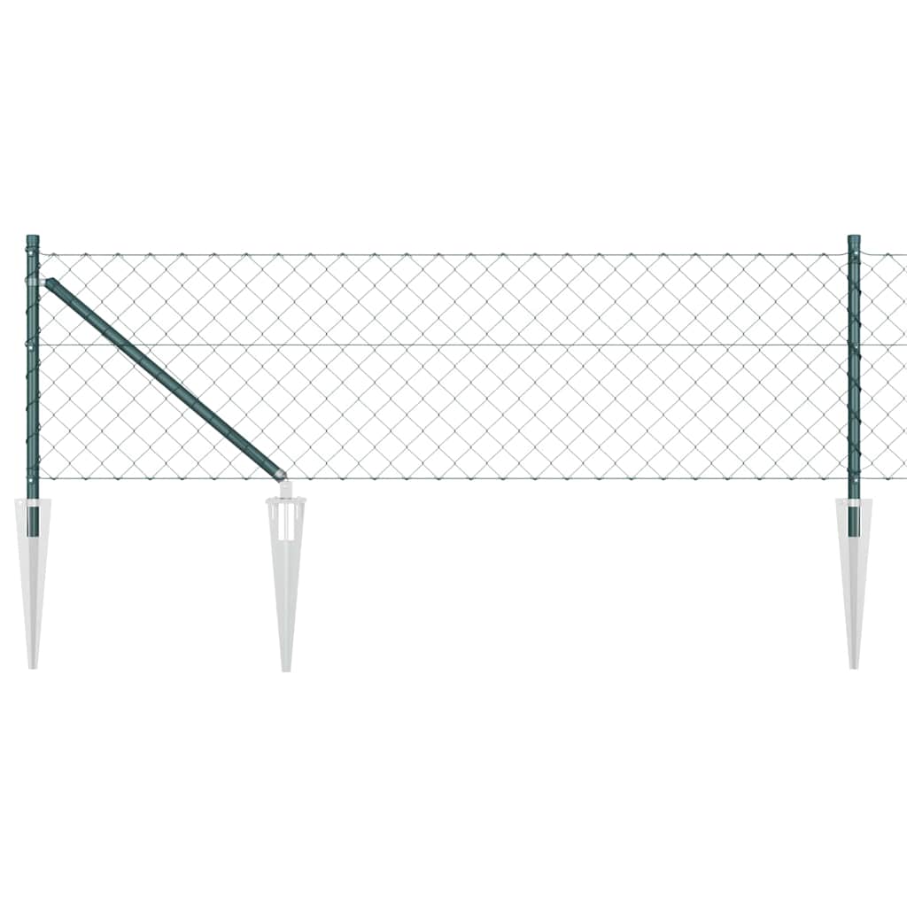 Outdoor Kettenglied-Zaun Erdfixierung 10 x 0,4 m Grün Netz
