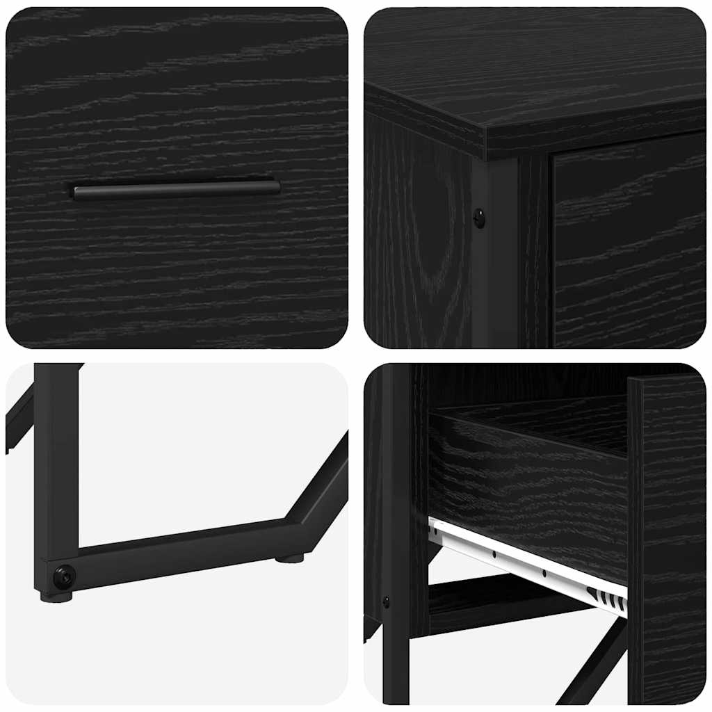 Kommode Schwarz 91x35,5x74,5 cm Holzwerkstoff